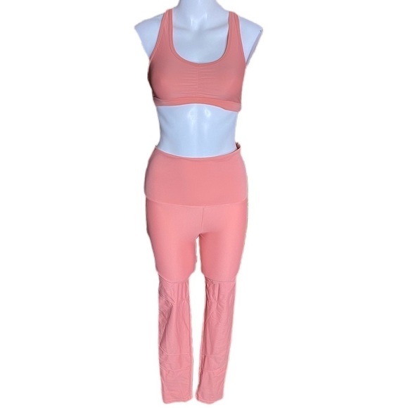 Amaris Recycled Yoga Legging & Matching Sports Bra- GUAVA Size Medium - Picture 2 of 11